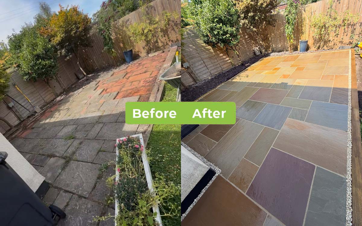 Before and after patio